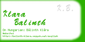 klara balinth business card